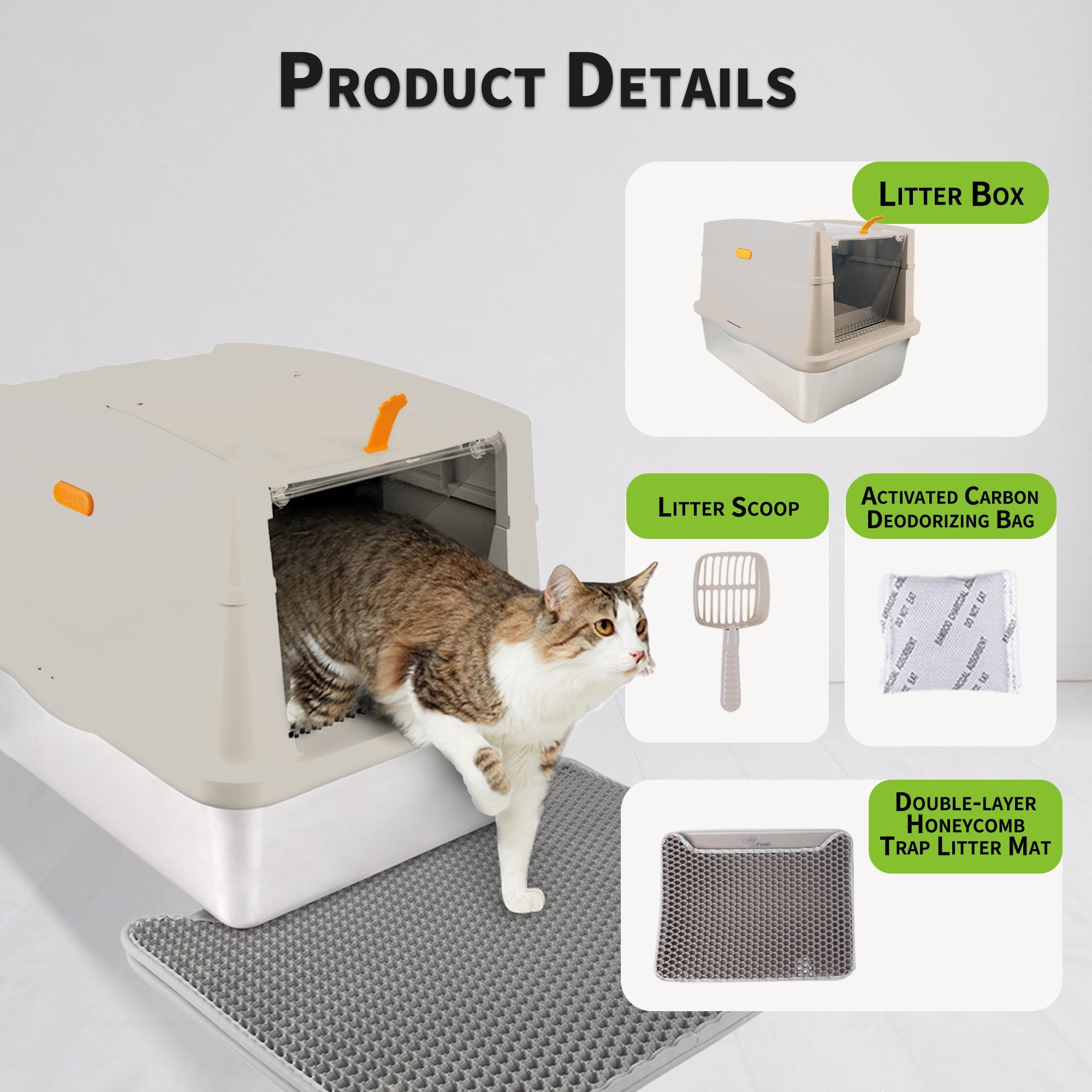 Cat Litter Box Hooded Stainless Steel Base