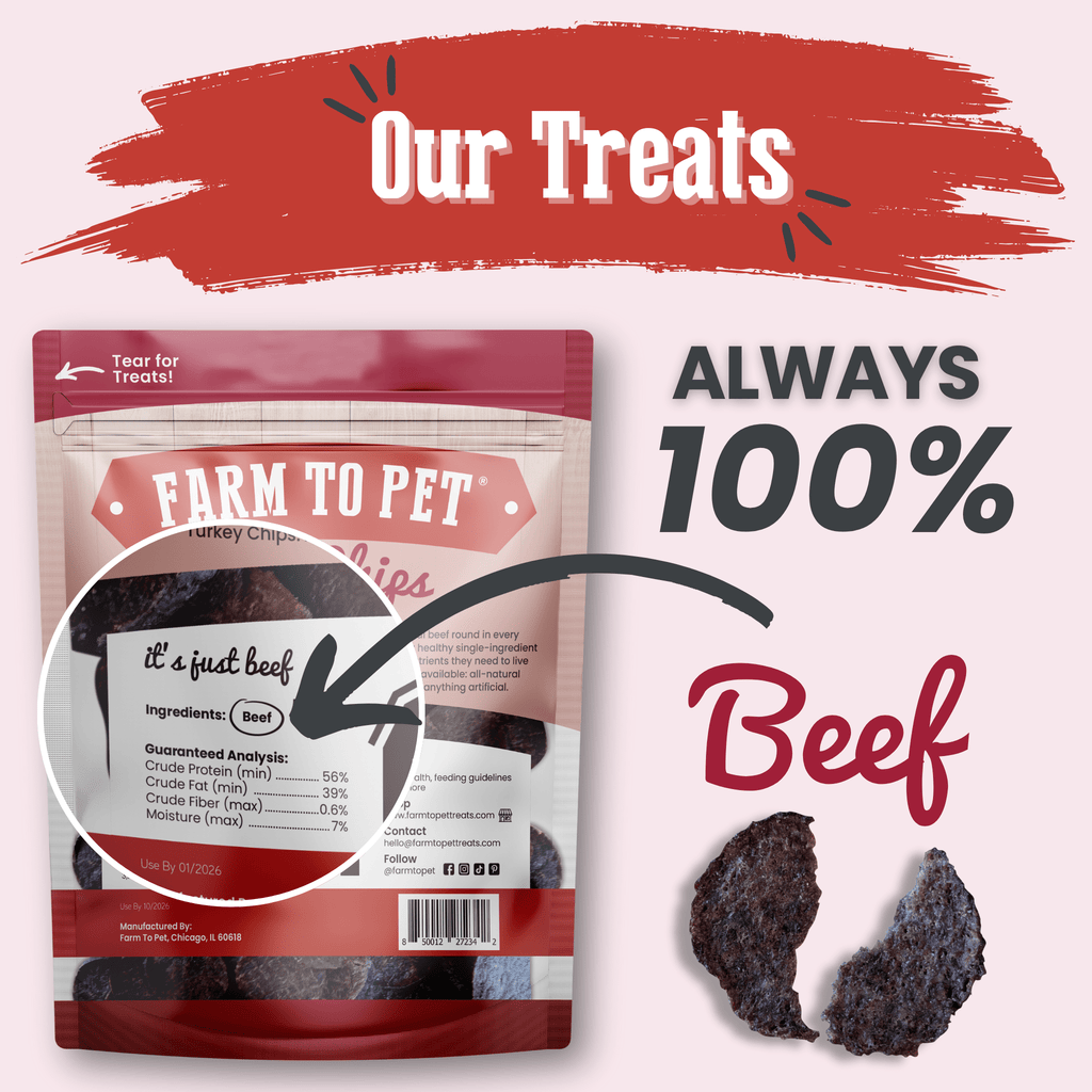 Beef Chips Dog Treats - Single-Ingredient Healthy Treats for Dogs