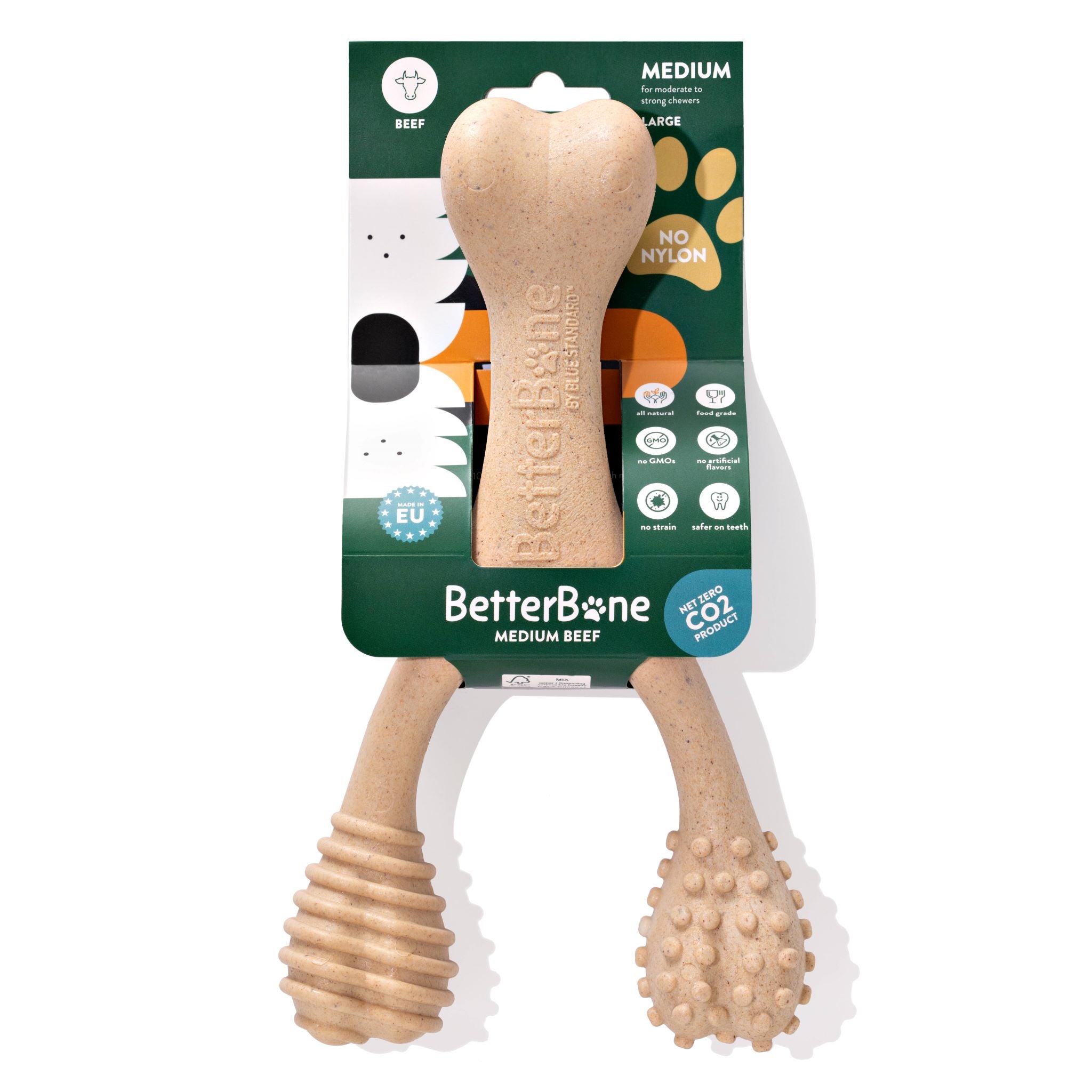 BetterBone MEDIUM Durability CHEW TOY: Perfect Chew for Everyday Chewers - Natural Ingredients, Eco-Friendly, Non-Toxic